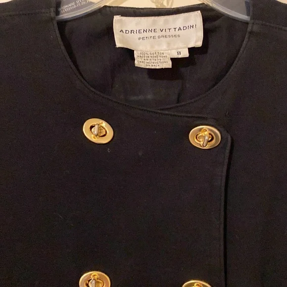 Adrienne Vittadini petite dresses - cotton-Size 8 - gold buckle details (unique) - Picture 3 of 7